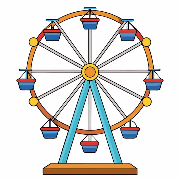 Dönme dolap ikon karikatür vektörü. Dönme dolap