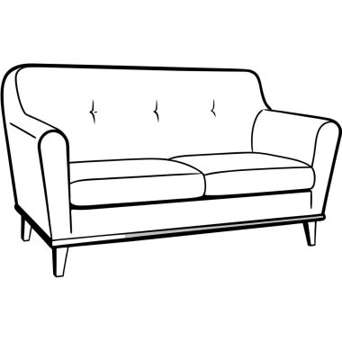 Koltuk vektörü. çizim çizimi beyaz arkaplanda izole edildi