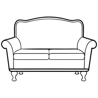 Beyaz arka planda izole edilmiş kanepe