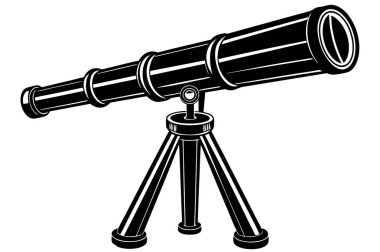 Beyaz arka plan üzerinde teleskop.