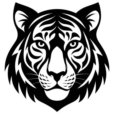 siyah ve beyaz kaplan silueti