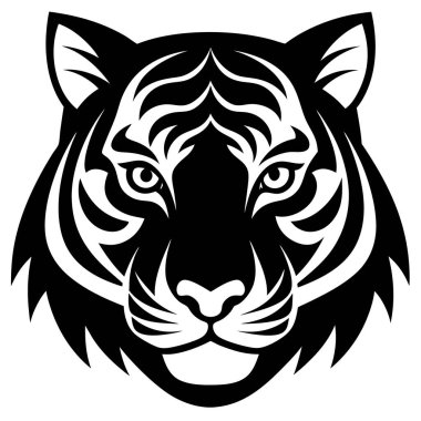 Kaplan başlı logo tasarım vektörü. Kaplan simgesi illüstrasyonu