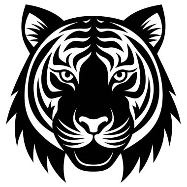 Siyah kaplan başı beyaz arka planda izole edildi