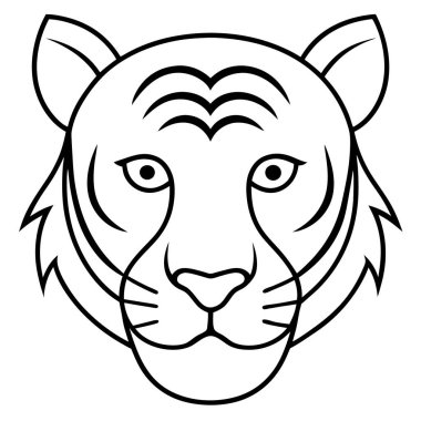 kaplanın siyah beyaz çizimi.