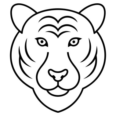 aslan yüzü ikon vektör tasarımı