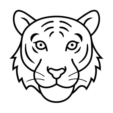 Kaplan suratının vektör çizimi. siyah ve beyaz