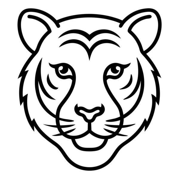 tiger head icon, vector illustration