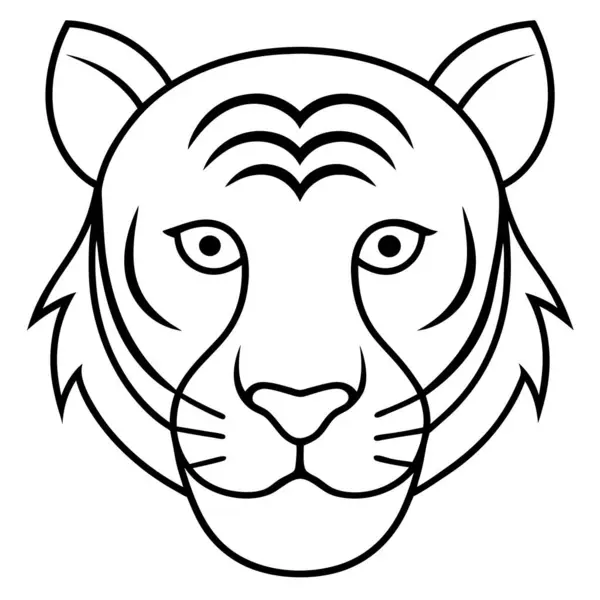 kaplanın siyah beyaz çizimi.