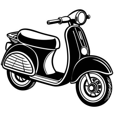 Motosiklet ikonu. Web için scooter vektör simgesinin basit çizimi