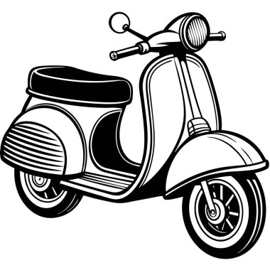 Beyaz arkaplan, vektör scooter illüstrasyonu