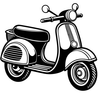 Beyaz arka planda motosiklet karikatürü. vektör illüstrasyonu.