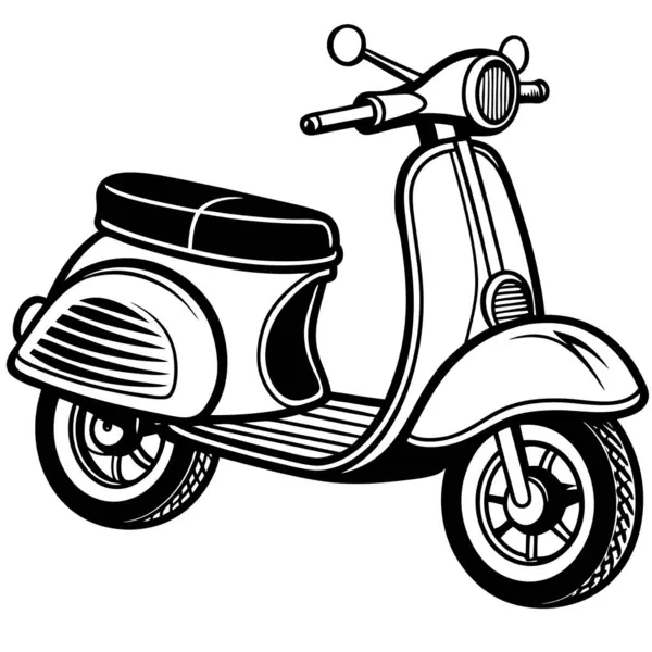 Klasik scooter vektör çizimi grafik baskısı