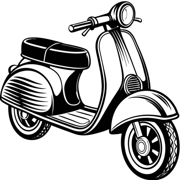 scooter siyah vektör illüstrasyonu