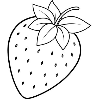 taze çilekler meyve karikatürü vektör çizim grafik tasarımı