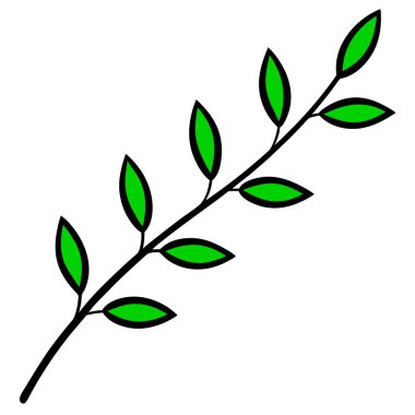Yapraklı yeşil dal, vektör illüstrasyon tasarımı