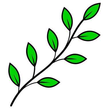 Yaprak dalı izole vektör simgesi