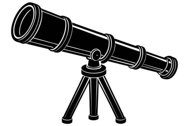 teleskop ve teleskop izole edilmiş vektör illüstrasyon grafik tasarımı