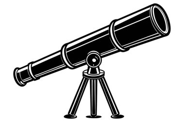 Teleskop simgesi. Web için teleskop vektör simgelerinin özet çizimi