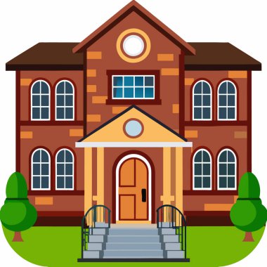 Okul inşa vektör illüstrasyonu. okul binası.