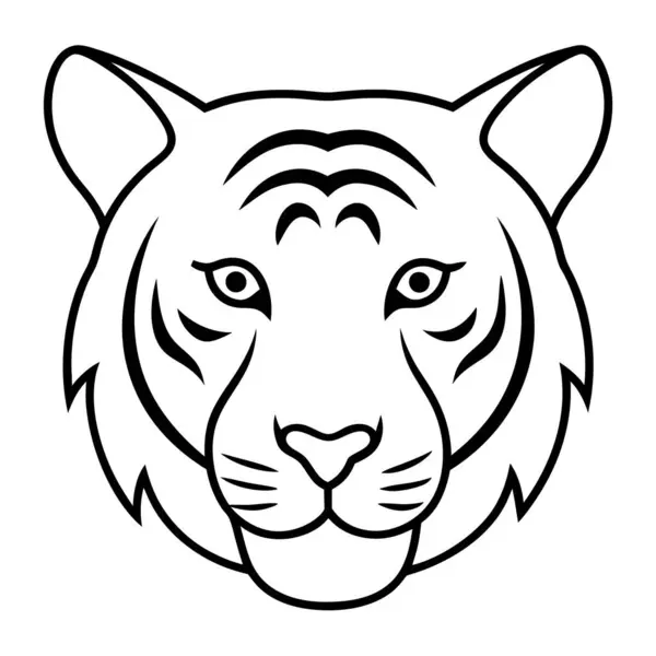 Kaplan başı beyaz arka planda izole edildi, vektör illüstrasyonu