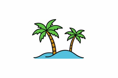 Palmiye ağacı simgesi vektör illüstrasyon tasarımı