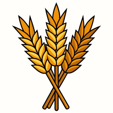 Buğday başakları ikonu. ağ için kulak vektör simgelerinin karikatür çizimi