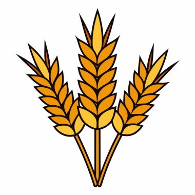 Buğday kulağı ikonu. beyaz arkaplanda izole edilmiş web tasarımı için buğday vektör simgesi karikatürü