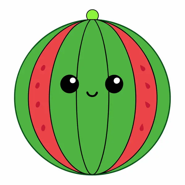 Sevimli karpuz, illüstrasyon, beyaz arka plan vektör.