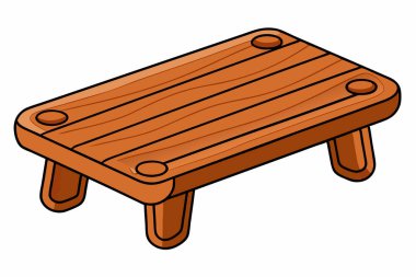 Ahşap çizgi film ikonu. vektör illüstrasyonu