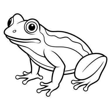 kurbağa vektör illüstrasyonu, siyah beyaz