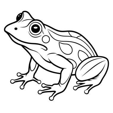 vektör, beyaz zemin üzerine karikatür kurbağa