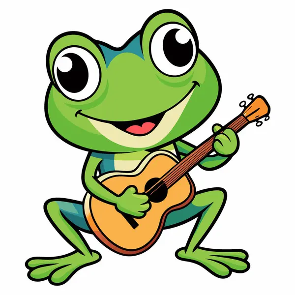 Bir karikatür kurbağasının vektör çizimi