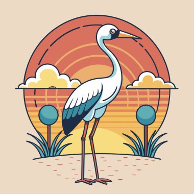 Leyleğin yuvadaki vektör çizimi