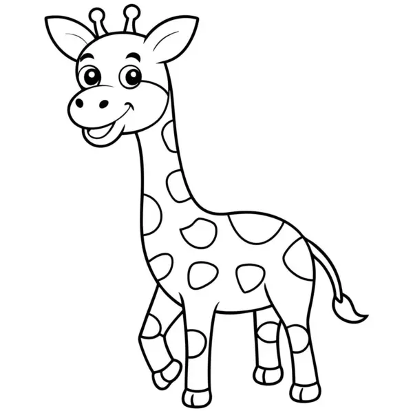 Çizgi film zürafası. Çocuklar için boyama kitabı. vektör illüstrasyonu.