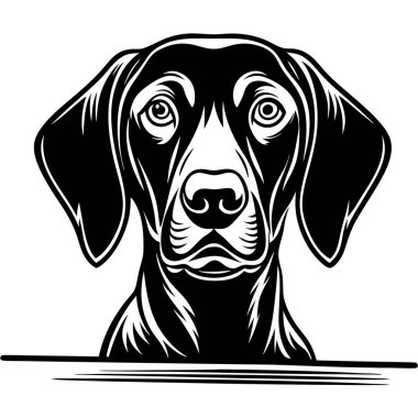 Köpek siyah ve beyaz vektör üretir