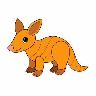 Şirin kanguru hayvan çizgi film vektör çizimi grafik tasarımı