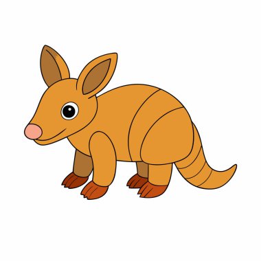 Beyaz arkaplanda sevimli bir kangurunun vektör çizimi