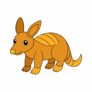 Küçük sevimli kanguru çizgi filmi izole edilmiş.