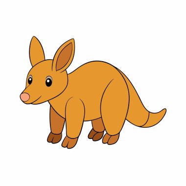 karikatür kangurusu izole beyaz arkaplan