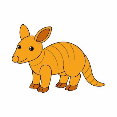 Şirin kanguru hayvan çizgi film vektör çizimi tasarımı