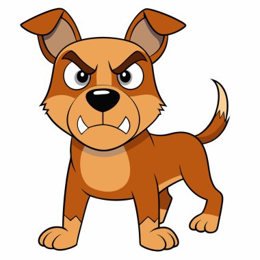 Kızgın çizgi film köpeği. vektör illüstrasyonu