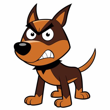 kızgın köpek çizgi film karakter vektör çizimi tasarımı
