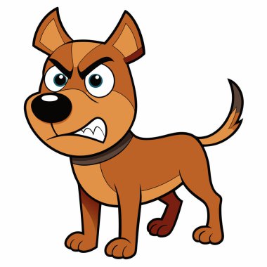 Kızgın suratlı bir köpeğin vektör karikatürü.