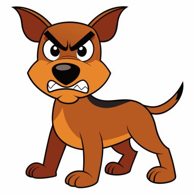 Çizgi filmdeki köpek kızgın. vektör illüstrasyonu