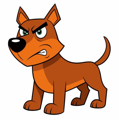 Kırmızı yakalı kızgın köpeğin çizgi filmi..