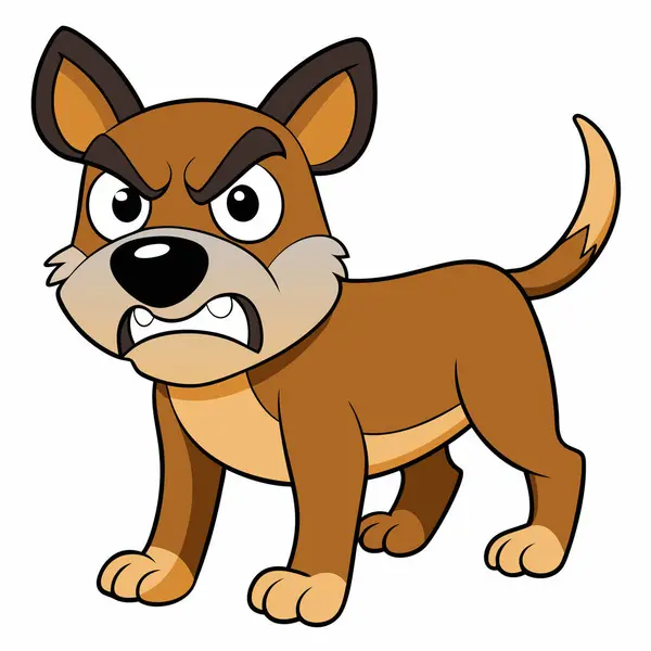 Kızgın bir köpeğin karikatür çizimi..