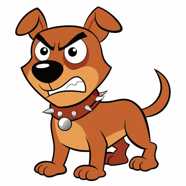 karikatür kızgın köpek karakter çizimi izole edildi