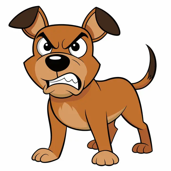 Kızgın bir köpeğin karikatür çizimi..