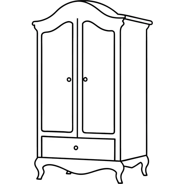 Tahta mobilya ikonu. özet çizimi