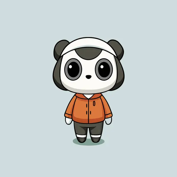 Şirin panda hayvan karakter vektör çizimi tasarımı